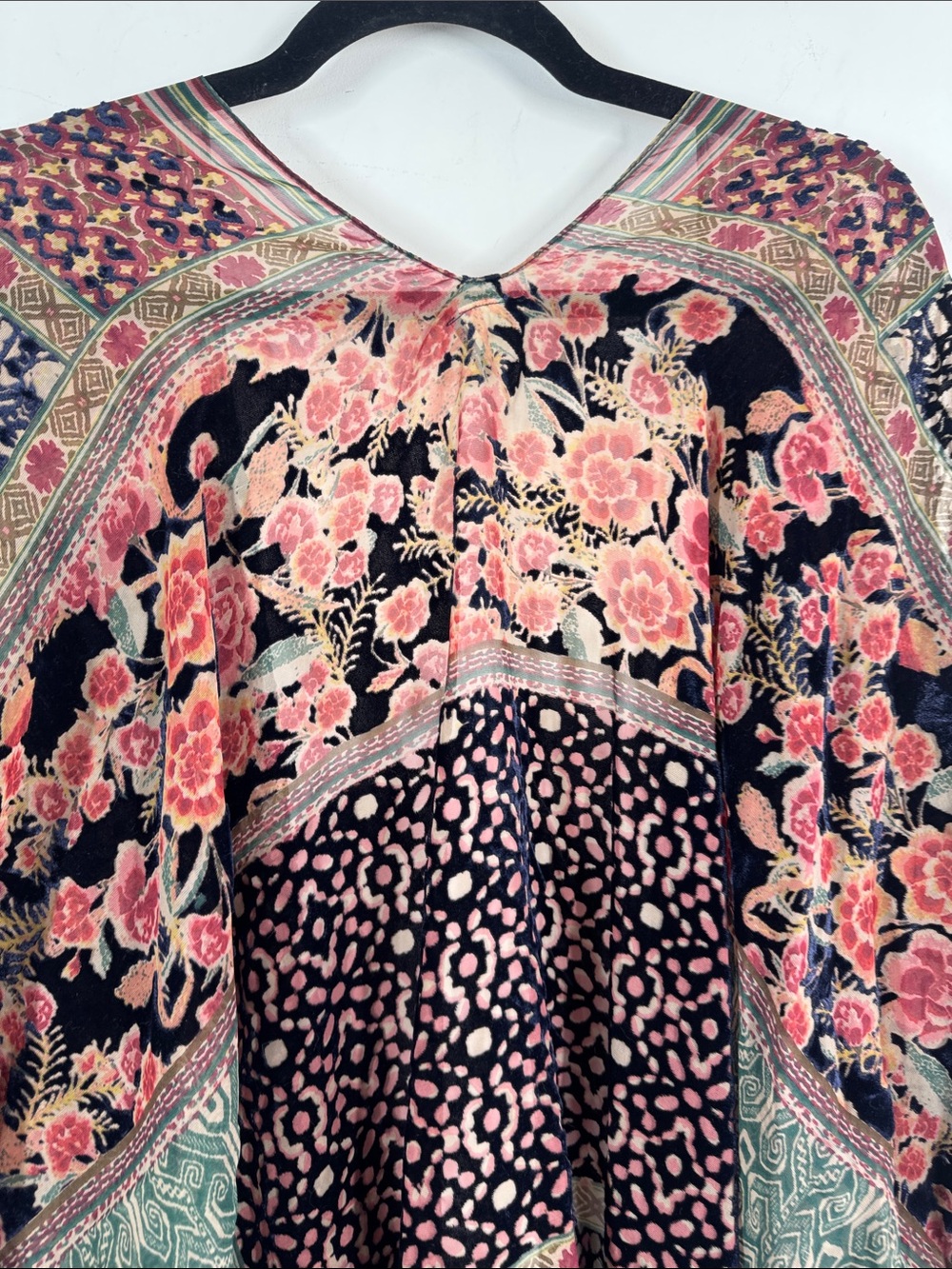 Anthropologie Akemi + Kin Boho Kimono Floral Patchwork Multicolor Flowy Duster - Picture 10 of 13